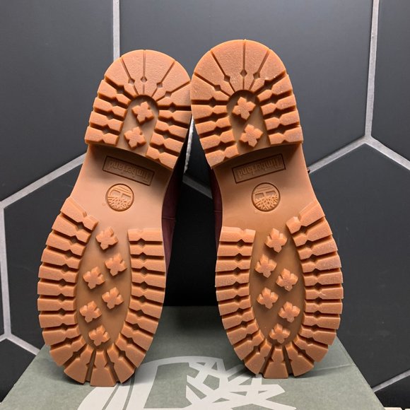 New Womens Timberland Jayne Fleece Boots Burgundy - Picture 5 of 6